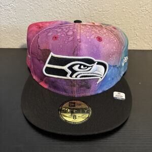 New Era Seattle Seahawks 2022 NFL Crucial Catch 59FIFTY pink and black tie-dye 8